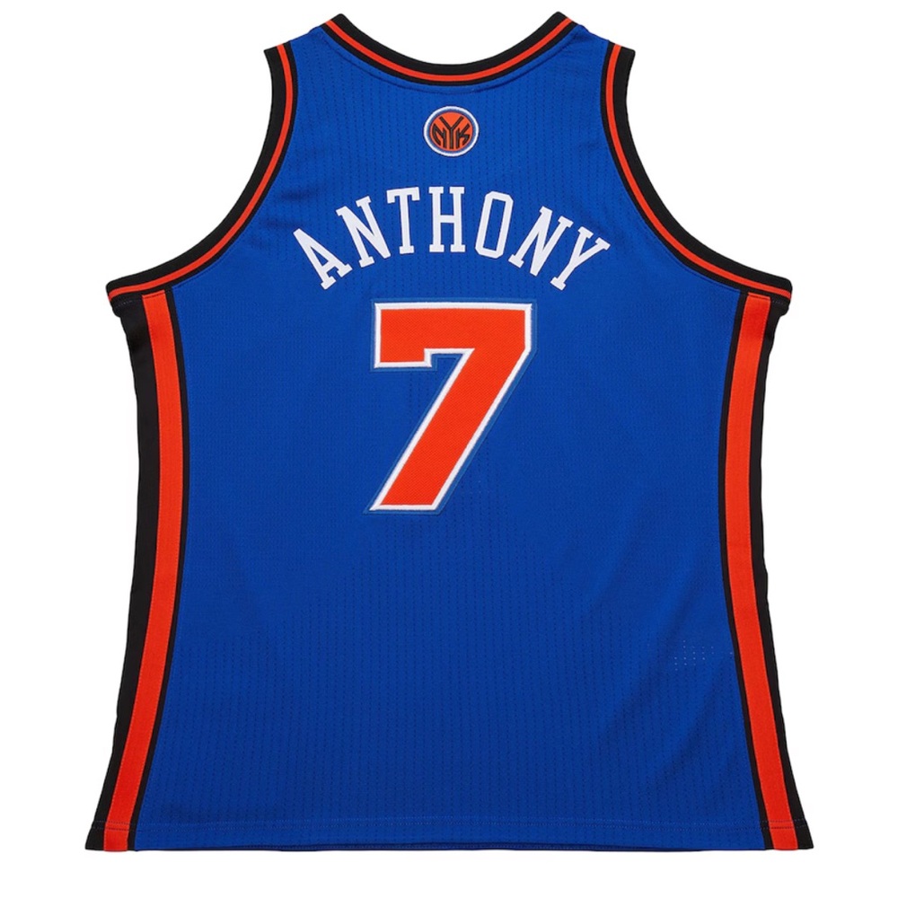Men’s Carmelo Anthony #7 New York Knicks Blue Basketball Jersey